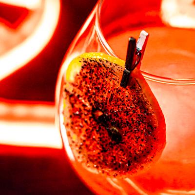 Glass of cocktail. close-up