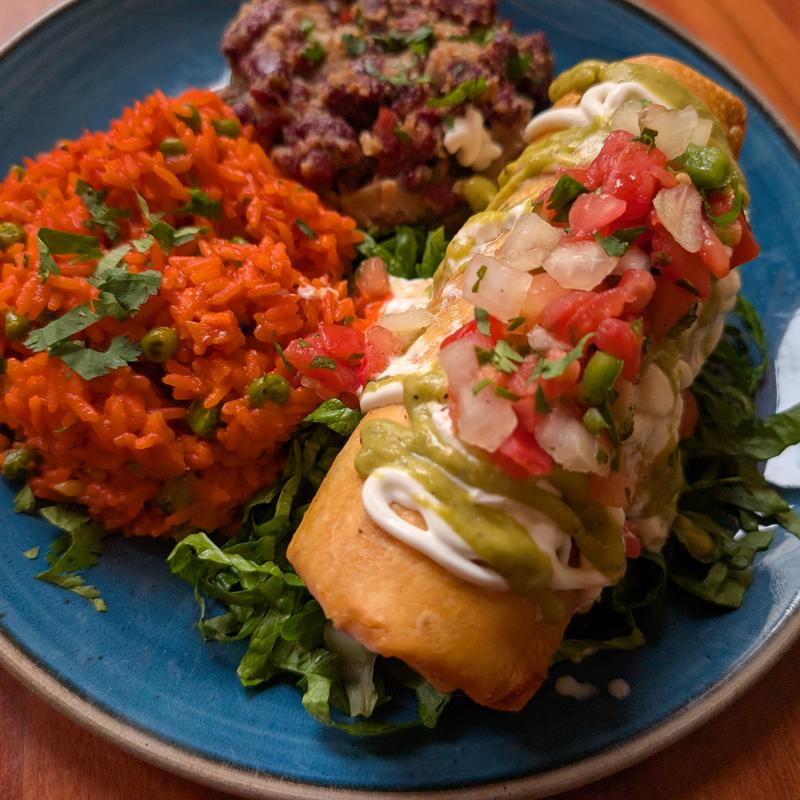 Cheesy Steak Chimichanga Plate 🌯🥩🧀 photo