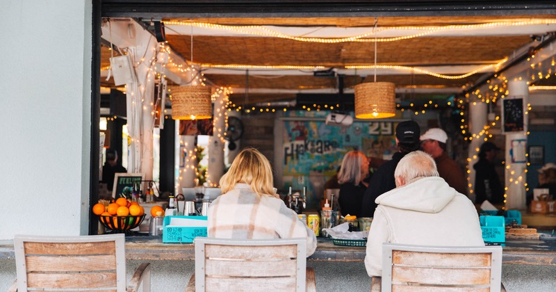 A bar counter in the outside area