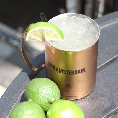 Moscow mule cocktail with limes