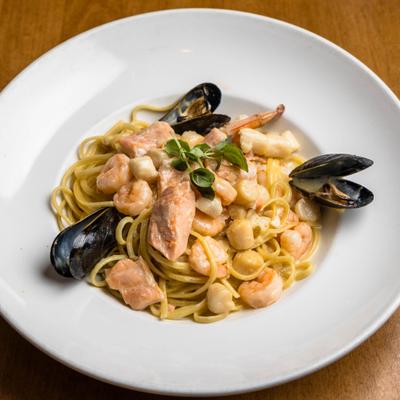 Seafood pasta.