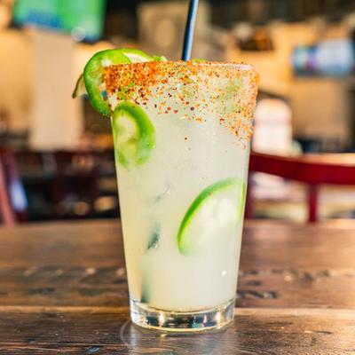 The cucumber martini glass.