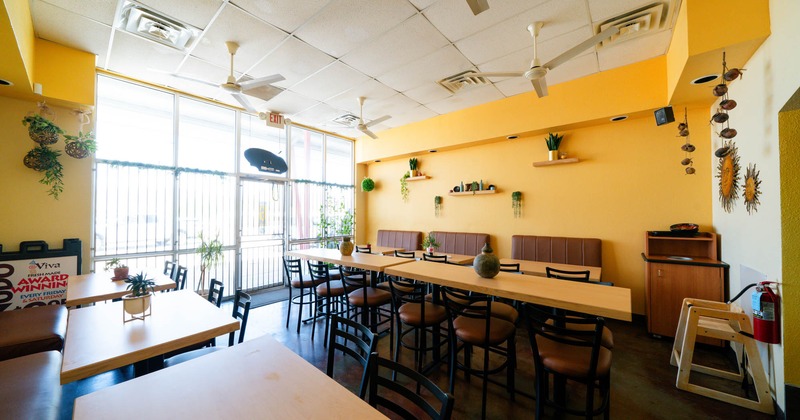 Interior, wide view of dining area
