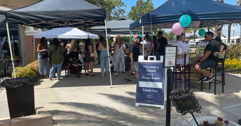 Interior, tables and chairs in seating area