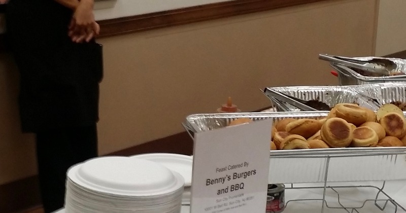 Catering food on a table