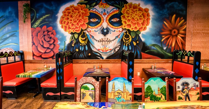 Interior, tables, chairs and booths ready for guests