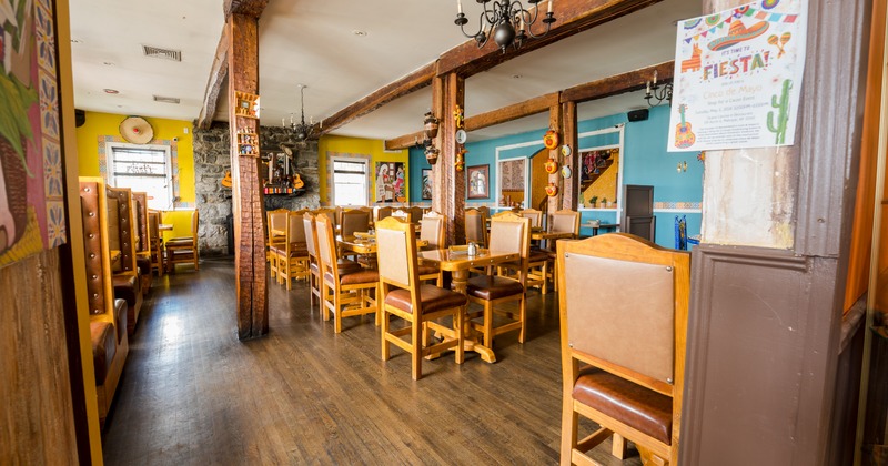 Interior, bright and cozy dining space