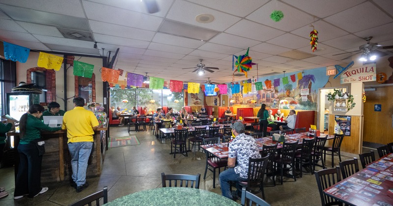 Interior, wide view to diner room