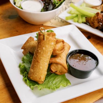 Crispy Spring Rolls with dip.
