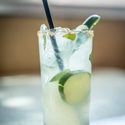 Lakan's Michelada in a glass.