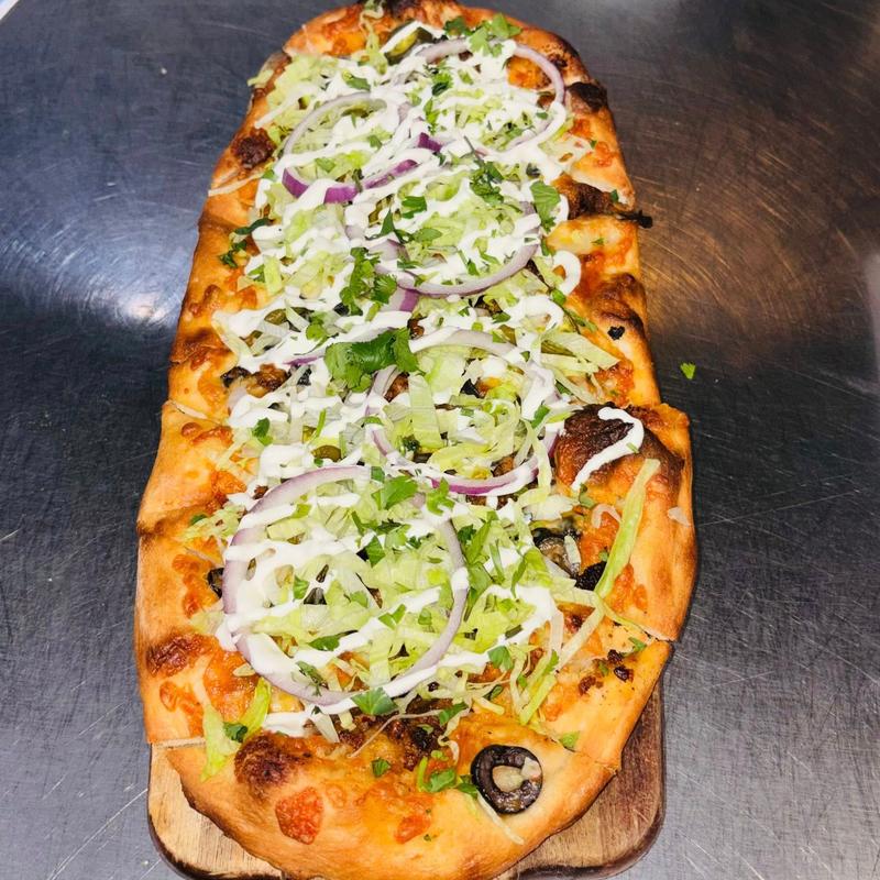 menu item 16 of 19, Taco Flat bread