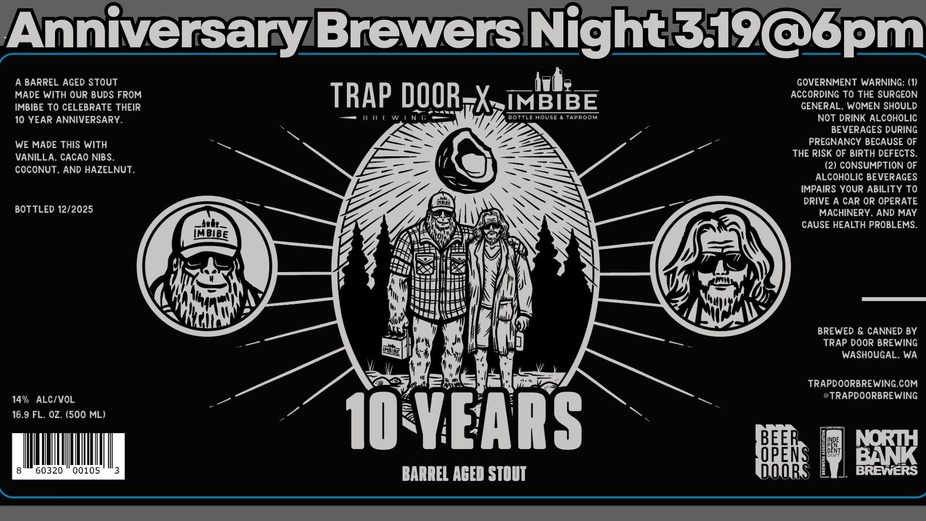 Anniversary Brewers Night w/Trap Door Brewing event photo