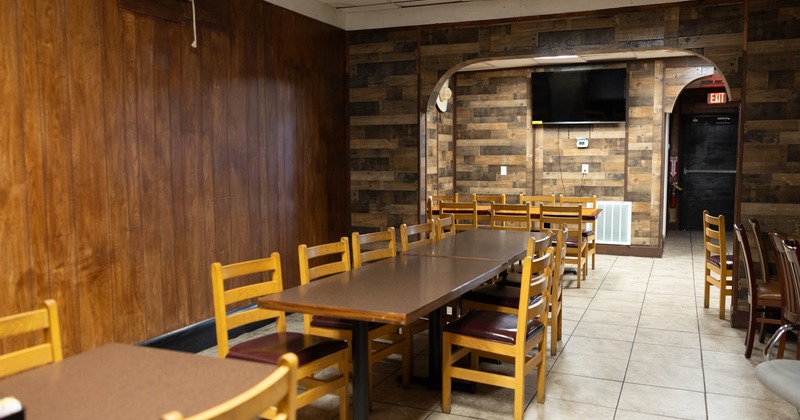 Interior,  tables and chairs