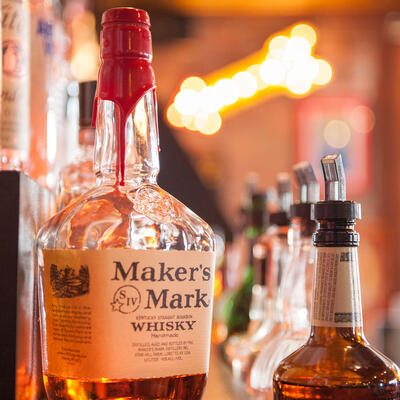 Bottle of Maker's Mark whiskey