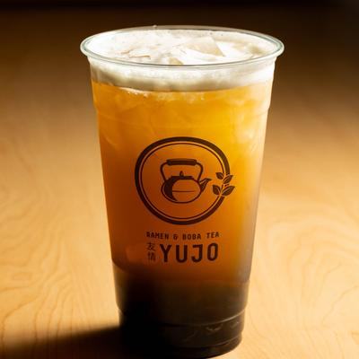 A cup of Peach Oolong tea.