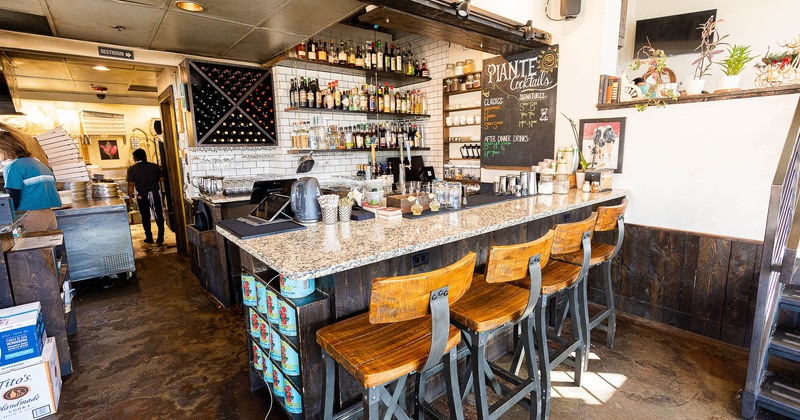 Interior, bar and bar stools