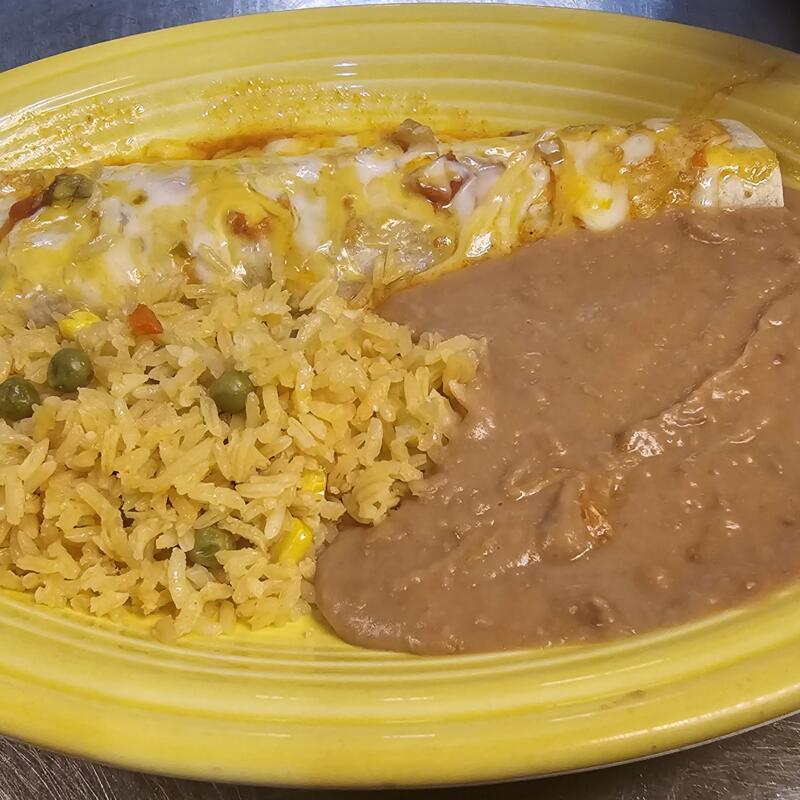 Kids Beef Burrito, Rice & Beans photo