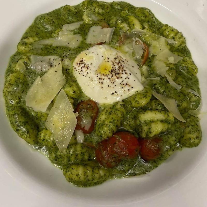 Pesto Gnocchi with Burrata photo