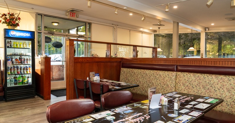 Interior, table, chairs, booth