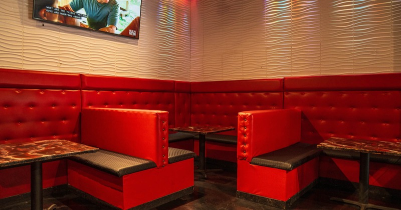 Interior, dining booths