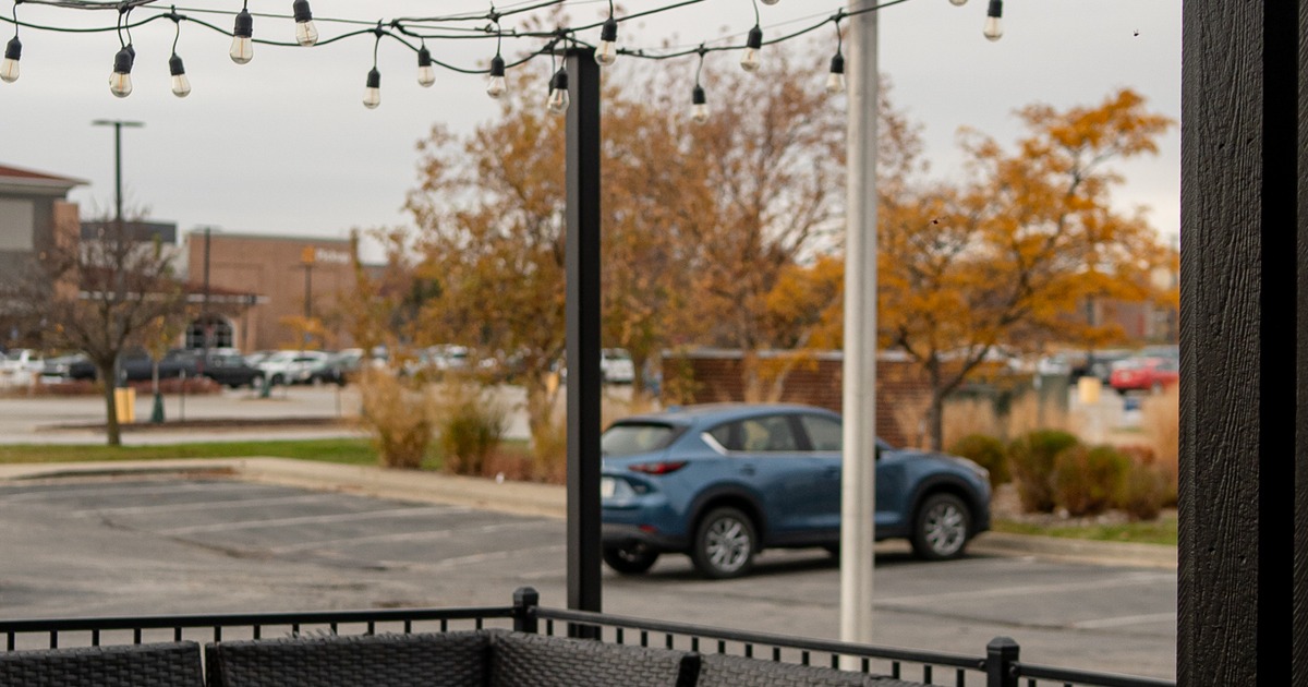 Exterior, sidewalk terrace, street view
