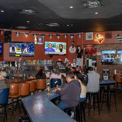 Interior, bar area, wide view.