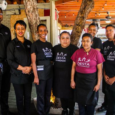 Staff members in the restaurant