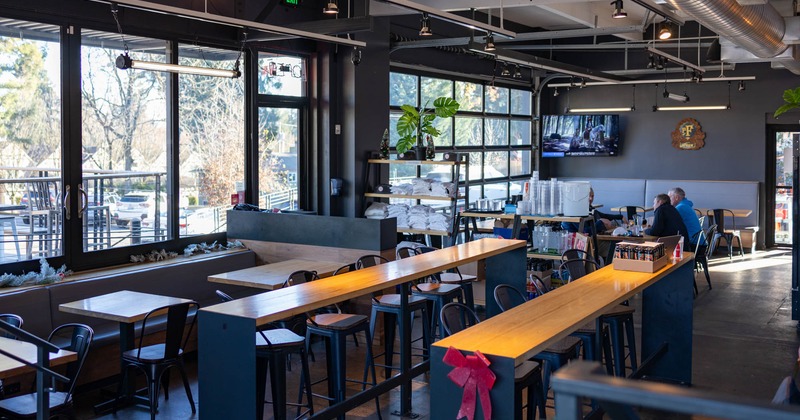 Interior, dining area, customers