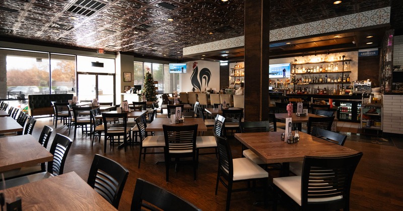 Interior, wide shot of dining area