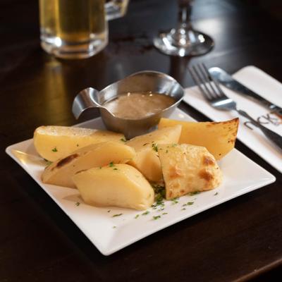Baked potato with dressing.