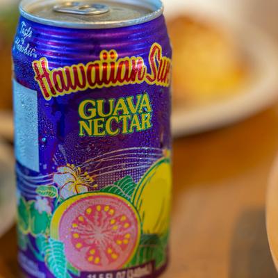 A can of Hawaiian Sun Guava Nectar.