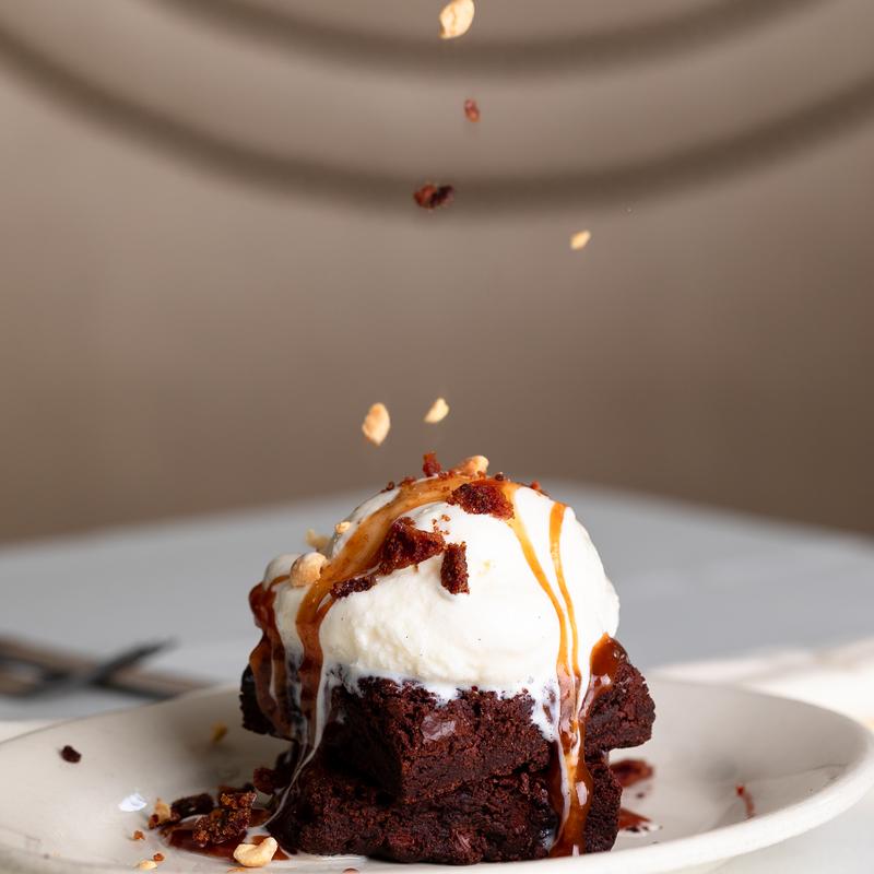 Double Chocolate Candied Bacon Brownie Sundae photo