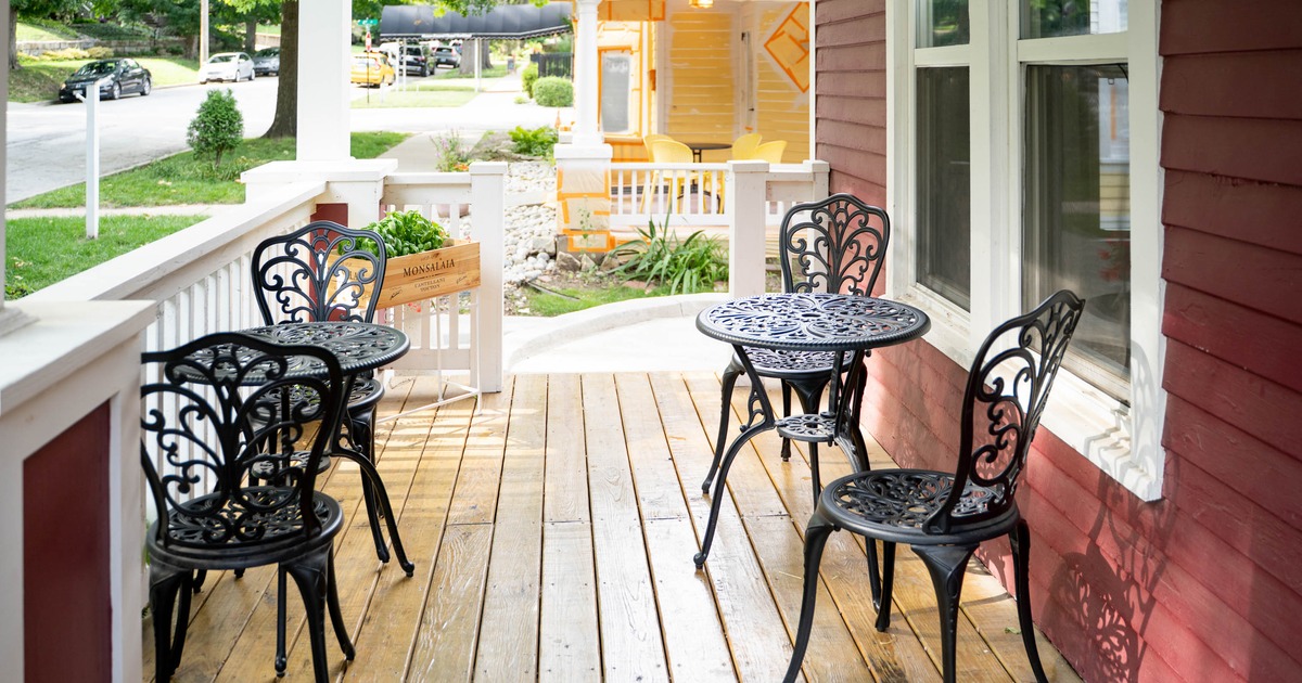 Exterior, tables and chairs on patio