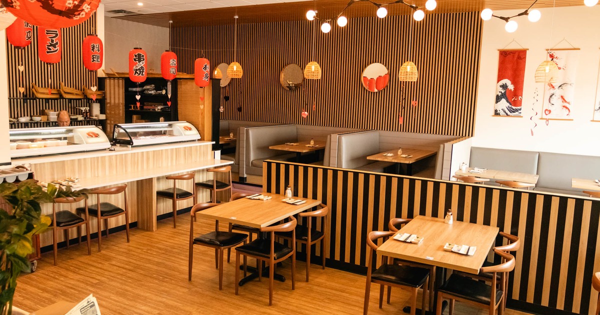 Interior, tables ready for guests