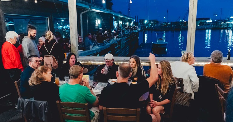 Restaurant guests sitting