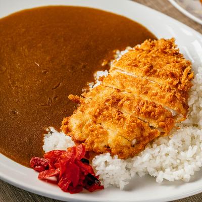 Katsu Curry, deep fried pork cutlet with rice and curry sauce.