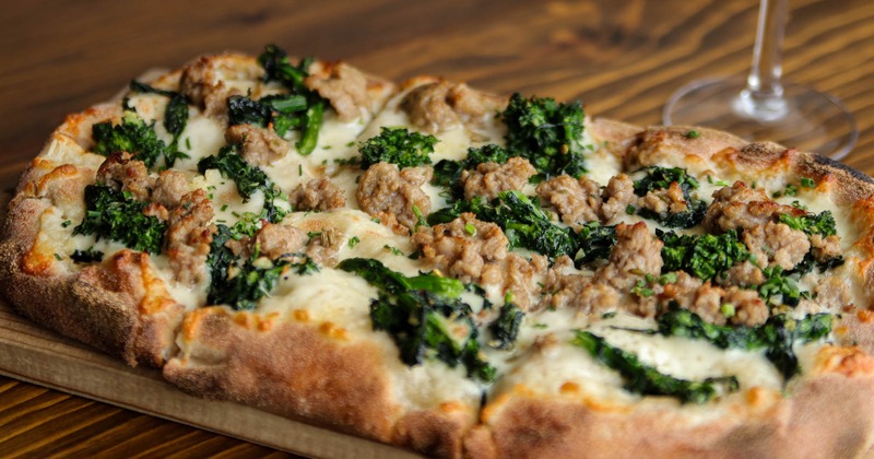 Broccoli rabe sausage pizza