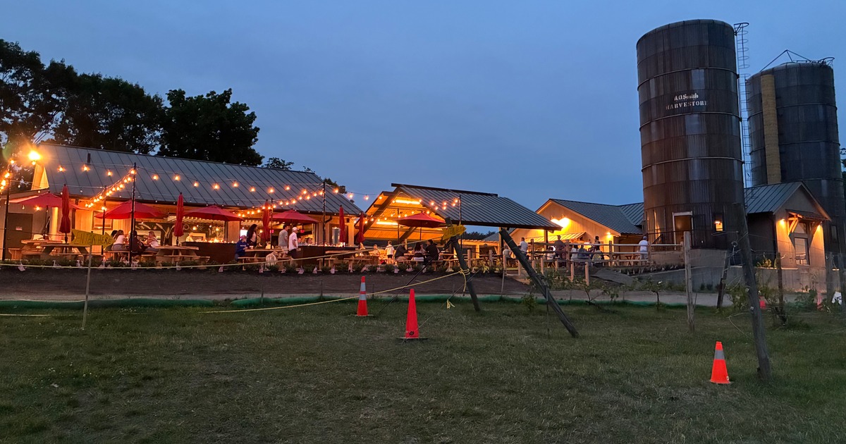 Farm, night view from above