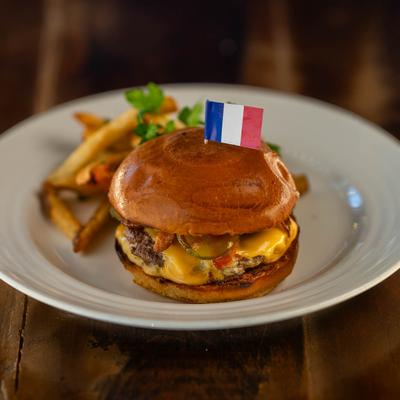 American burger and fries.