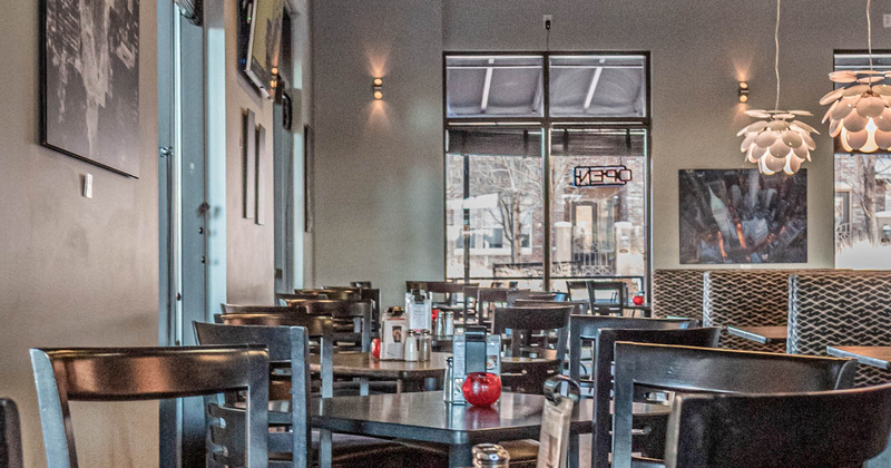 Interior, tables lined up