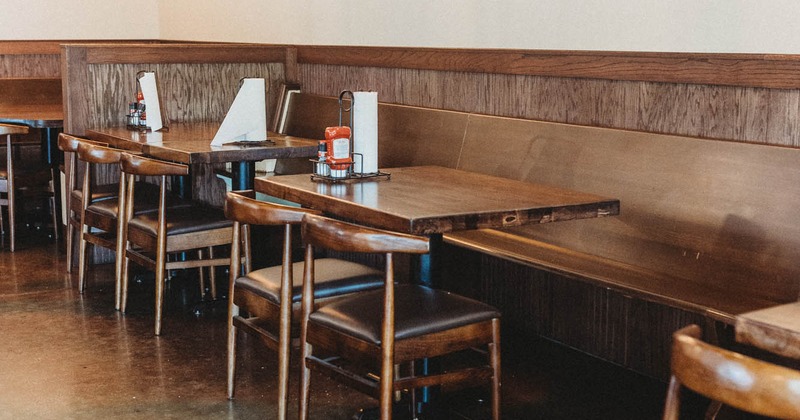 Interior, tables and seating