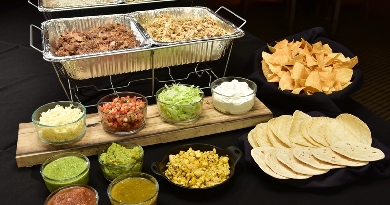 Catering Mexican food spread on a table