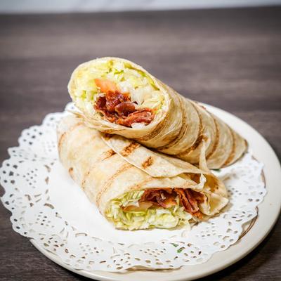 Oven roasted turkey wrap.