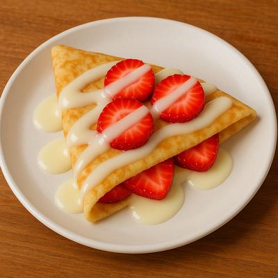 Strawberry and cream crepe.