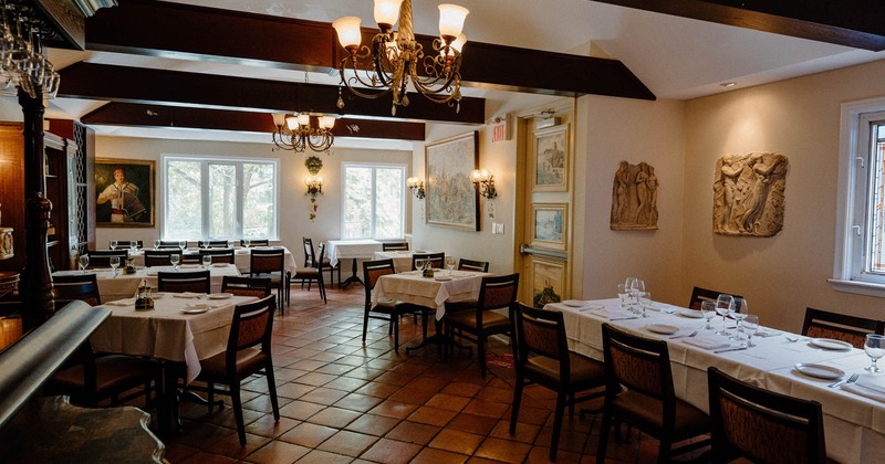 Interior, wide shot of dining area