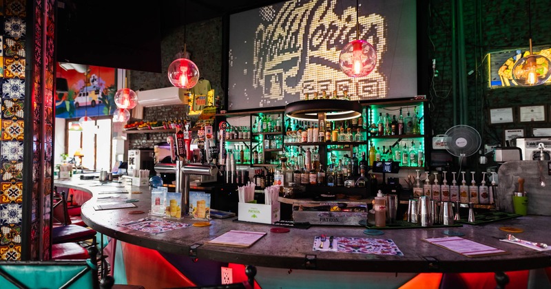 Bar area ready for guests