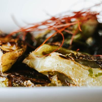 Brussels Sprout fry, close up.