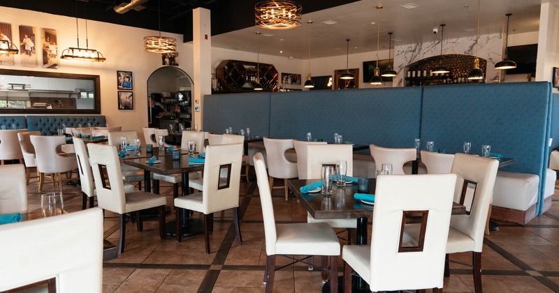 Interior, wide view of dining area