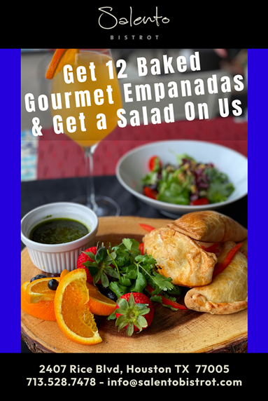 Get 12 Baked Gourmet Empanadas & Get a Salad on Us