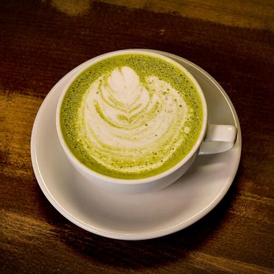 Matcha drink cup.